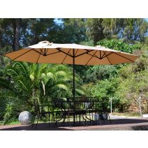 Parasol droit ovale Wide 4,6x2,7m Coloris taupe - GIVEX